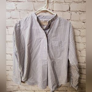 Everlane Blue and White Striped Cotton Tunic